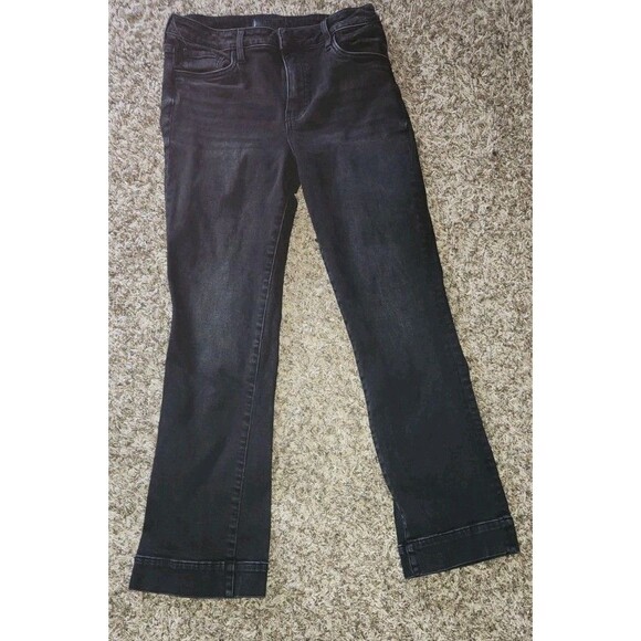 KUT From The Kloth Kelsey Fab Ab Ankle Flare High Rise Black Jeans Sz 6 Y2k 90's - Picture 1 of 7